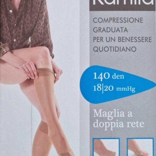 Kamila® compressiekousen - steunkousen BAS 140 New - maat 2 (schoenmaat 36-37) kleur Playa (Zand), Microvezel, Antibacterieel – 18/20 mmhg 140 den